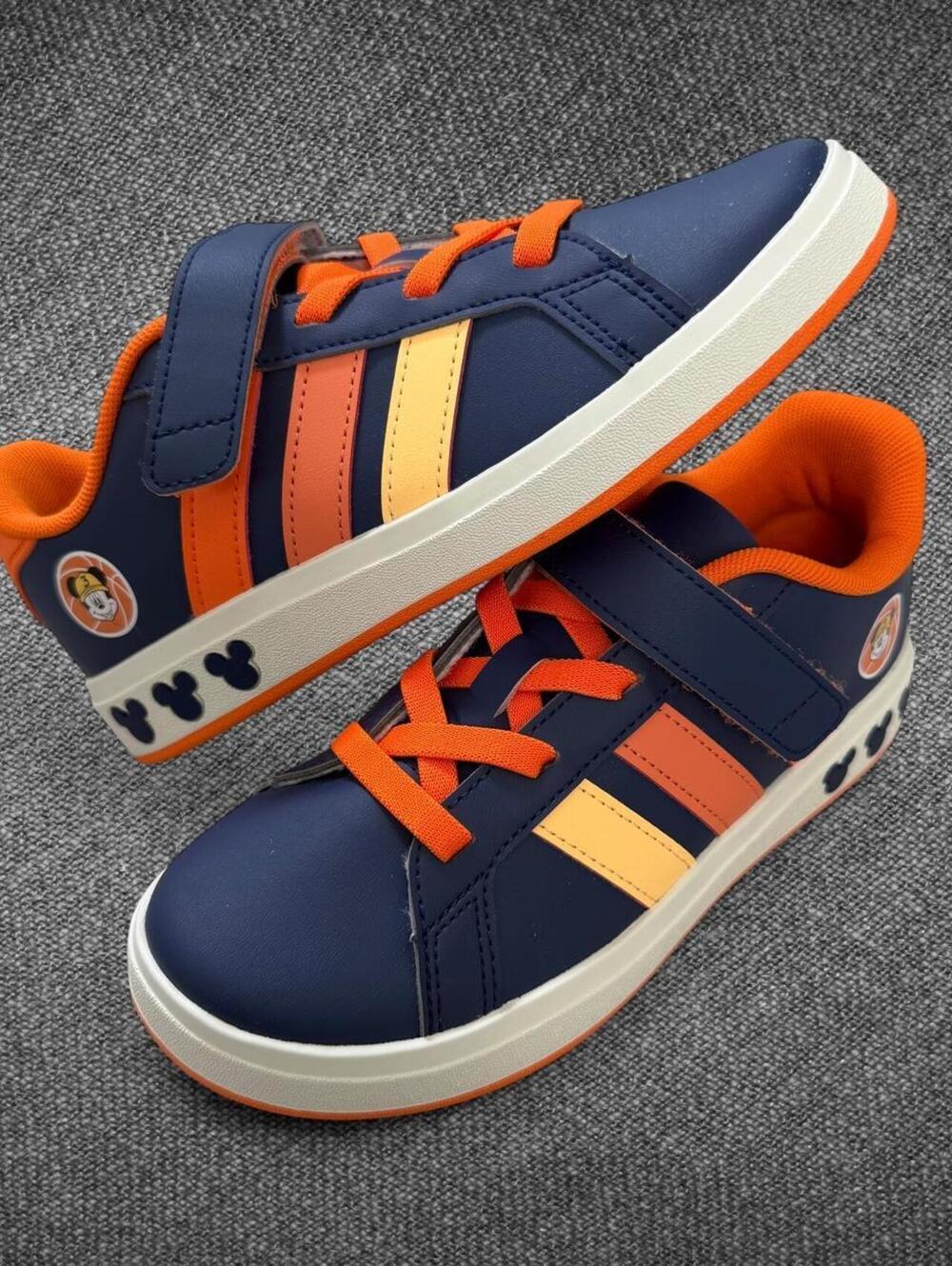 Adidas Disney Mickey Navy Orange Kids Sneakers Size 2